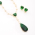 CJX-00160 CONJUNTO COM PEDRAS VERDES LAPIDADAS 