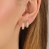 DAC-0026 ARGOLA DUPLA BANHADA A OURO 18K COM DETALHES CRAVEJADOS