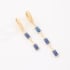 DAC-0042 BRINCO BANHADO A OURO 18K COM ARGOLA E PINGENTES DUPLOS EM PEDRAS RETANGULARES