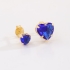 DBF-0005 BRINCO DUPLO BANHADO A OURO 18K COM PEDRAS EM CORAÇÃO DE ZIRCÔNIA