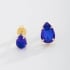 DBF-0006 BRINCO DUPLO BANHADO A OURO 18K COM PEDRA EM FORMATO DE GOTA LAPIDADA