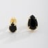 DBF-0006 BRINCO DUPLO BANHADO A OURO 18K COM PEDRA EM FORMATO DE GOTA LAPIDADA