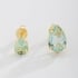 DBF-0006 BRINCO DUPLO BANHADO A OURO 18K COM PEDRA EM FORMATO DE GOTA LAPIDADA