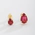 DBF-0006 BRINCO DUPLO BANHADO A OURO 18K COM PEDRA EM FORMATO DE GOTA LAPIDADA