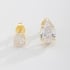 DBF-0006 BRINCO DUPLO BANHADO A OURO 18K COM PEDRA EM FORMATO DE GOTA LAPIDADA