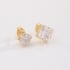 DBF-0009-BRINCO DUPLO BANHADO A OURO 18K COM PEDRA QUADRADA LAPIDADA