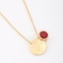 ES-0042 ESCAPULÁRIO BANHADO A OURO 18K COM PINGENTE DUPLO DE SIGNOS E ZIRCÔNIA COLORIDA