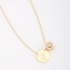 ES-0042 ESCAPULÁRIO BANHADO A OURO 18K COM PINGENTE DUPLO DE SIGNOS E ZIRCÔNIA COLORIDA