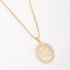 GR-00209 COLAR BANHADO A OURO 18K COM CORRENTE VENEZIANA E PINGENTE OVAL ESCRITO “FÉ”