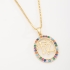 GR-00209 COLAR BANHADO A OURO 18K COM CORRENTE VENEZIANA E PINGENTE OVAL ESCRITO “FÉ”