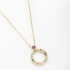 GR-00629 COLAR BANHADO A OURO 18K COM CORRENTE VENEZIANA E PINGENTE CIRCULAR VAZADO