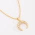 GR-00800 COLAR BANHADO A OURO 18K COM PINGENTE EM FORMATO DE FERRADURA COM DETALHES EM ZIRCÔNIAS