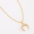 GR-00800 COLAR BANHADO A OURO 18K COM PINGENTE EM FORMATO DE FERRADURA COM DETALHES EM ZIRCÔNIAS
