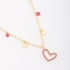 GR-01070 COLAR BANHADO A OURO 18K COM PINGENTE EM FORMATO DE CORAÇÃO EM ZIRCÔNIAS ROSA