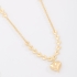 GR-01159 COLAR BANHADO A OURO 18K COM DETALHES EM FLORES LAPIDADAS E PINGENTE DE CORAÇÃO