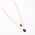GR-01194 COLAR BANHADO A OURO 18K COM DESIGN DUPLO E PEDRA EM FORMATO DE GOTA LAPIDADA