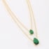 GR-01194 COLAR BANHADO A OURO 18K COM DESIGN DUPLO E PEDRA EM FORMATO DE GOTA LAPIDADA