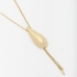 GR-01264 COLAR GRAVATINHA BANHADO A OURO 18K COM PINGENTE EM FORMATO DE GOTA LISA