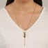 GR-01264 COLAR GRAVATINHA BANHADO A OURO 18K COM PINGENTE EM FORMATO DE GOTA LISA