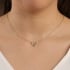 GR-01313 COLAR BANHADO A OURO 18K COM PINGENTE EM FORMATO DE CORAÇÃO EM ZIRCÔNIAS E DETALHE LOVE