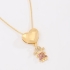 GR-01361 COLAR BANHADO A OURO 18K COM PINGENTE DE CORAÇÃO LISO E MENINA CRAVEJADA