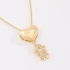 GR-01361 COLAR BANHADO A OURO 18K COM PINGENTE DE CORAÇÃO LISO E MENINA CRAVEJADA