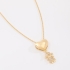 GR-01361 COLAR BANHADO A OURO 18K COM PINGENTE DE CORAÇÃO LISO E MENINA CRAVEJADA