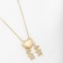 GR-01362 COLAR BANHADO A OURO 18K COM PINGENTE DE CORAÇÃO E DOIS MENINOS CRAVEJADOS