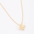 GR-01436 COLAR BANHADO A OURO 18K COM PINGENTE DE FLOR EM ZIRCÔNIAS