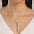 GR-01450 COLAR BANHADO A OURO 18K COM PINGENTE EM FRANJA DE CORRENTES FINAS