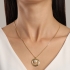 GR-01463 COLAR BANHADO A OURO 18K COM PINGENTE CÍRCULO LISO E PÉROLA CENTRAL