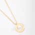 GR-01463 COLAR BANHADO A OURO 18K COM PINGENTE CÍRCULO LISO E PÉROLA CENTRAL