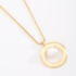 GR-01463 COLAR BANHADO A OURO 18K COM PINGENTE CÍRCULO LISO E PÉROLA CENTRAL