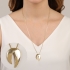 GR-01516 COLAR BANHADO A OURO 18K GRAVATA COM PINGENTE ORGÂNICO