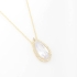 GR-01638 COLAR BANHADO A OURO 18K COM CORRENTE ELO GRUMET E PINGENTE EM FORMATO DE GOTA COM PEDRA CENTRAL