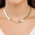GR-01672 COLAR BANHADO A OURO 18K COM CORRENTE FITA LAMINADA E PINGENTE DE LETRA CRAVEJADO