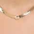 GR-01672 COLAR BANHADO A OURO 18K COM CORRENTE FITA LAMINADA E PINGENTE DE LETRA CRAVEJADO