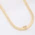 GR-01672 COLAR BANHADO A OURO 18K COM CORRENTE FITA LAMINADA E PINGENTE DE LETRA CRAVEJADO