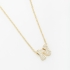 GR-01740 COLAR BANHADO A OURO 18K COM PINGENTE DE LETRA CRAVEJADO EM ZIRCÔNIAS