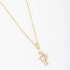 GR-01743 COLAR BANHADO A OURO 18K COM PINGENTE DE MENINA COM DETALHE EM ZIRCÔNIA E PÉROLA