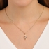 GR-01744 COLAR BANHADO A OURO 18K COM PINGENTE DE MENINO COM ZIRCÔNIA BAGUETE E PÉROLA