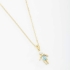GR-01744 COLAR BANHADO A OURO 18K COM PINGENTE DE MENINO COM ZIRCÔNIA BAGUETE E PÉROLA