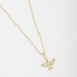 GR-01751 COLAR BANHADO A OURO 18K COM PINGENTE DE ESPÍRITO SANTO CRAVEJADO