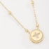 GR-02006 COLAR BANHADO A OURO 18K PINGENTE DE ESPÍRITO SANTO E CORRENTE COM BOLINHAS