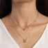 GR-02006 COLAR BANHADO A OURO 18K PINGENTE DE ESPÍRITO SANTO E CORRENTE COM BOLINHAS
