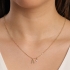 GR-02037 COLAR BANHADO A OURO 18K COM PINGENTE DE LETRA E DETALHE EM ZIRCÔNIA