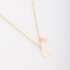 GR-02037 COLAR BANHADO A OURO 18K COM PINGENTE DE LETRA E DETALHE EM ZIRCÔNIA