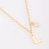 GR-02037 COLAR BANHADO A OURO 18K COM PINGENTE DE LETRA E DETALHE EM ZIRCÔNIA
