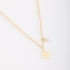 GR-02037 COLAR BANHADO A OURO 18K COM PINGENTE DE LETRA E DETALHE EM ZIRCÔNIA