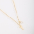 GR-02037 COLAR BANHADO A OURO 18K COM PINGENTE DE LETRA E DETALHE EM ZIRCÔNIA